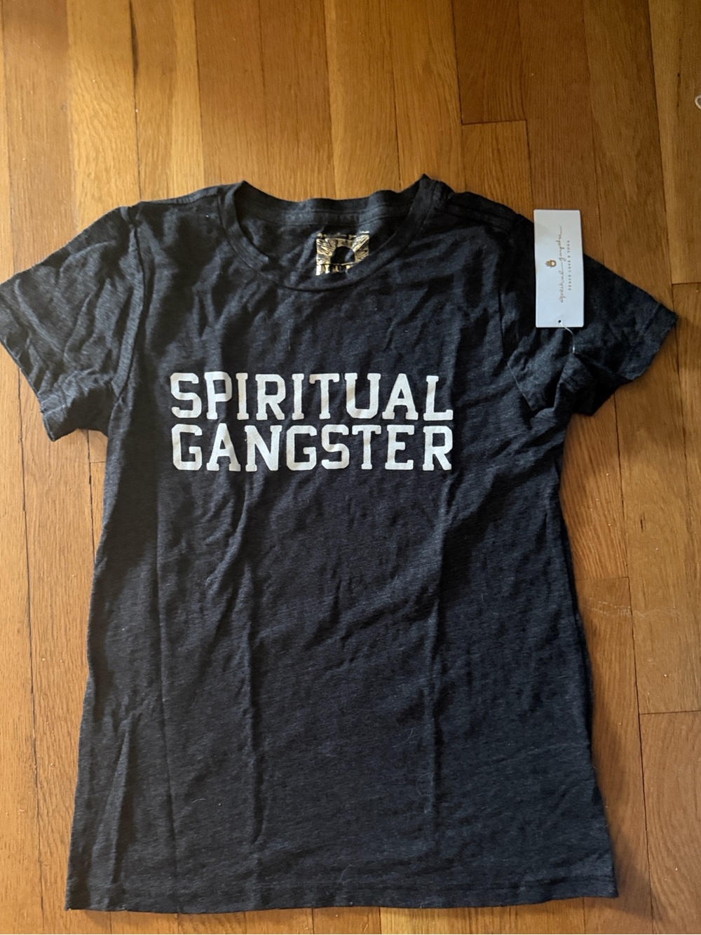 Spiritual Gangster Black Tee with White Front Logo